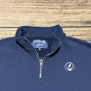 Section 119 Grateful Dead 1/4 Zip Pullover Adult Medium Blue Steal Your Face